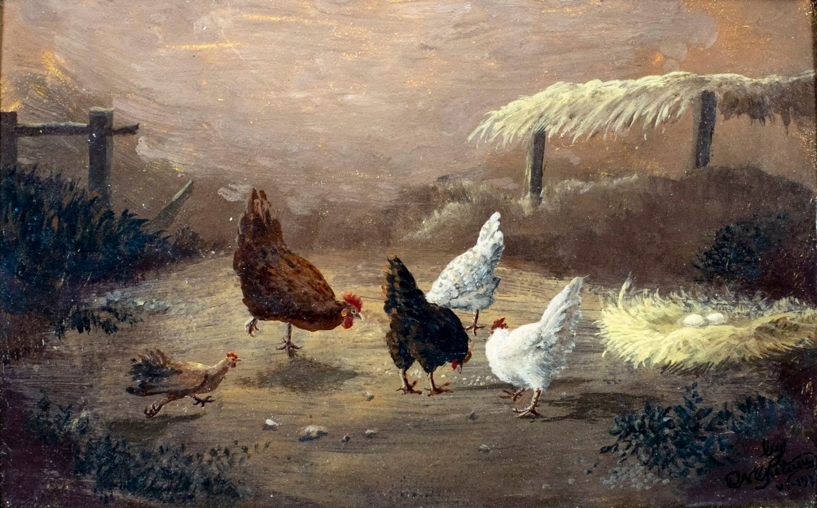 Vintage 20C American oil painting signed (1 of 12)