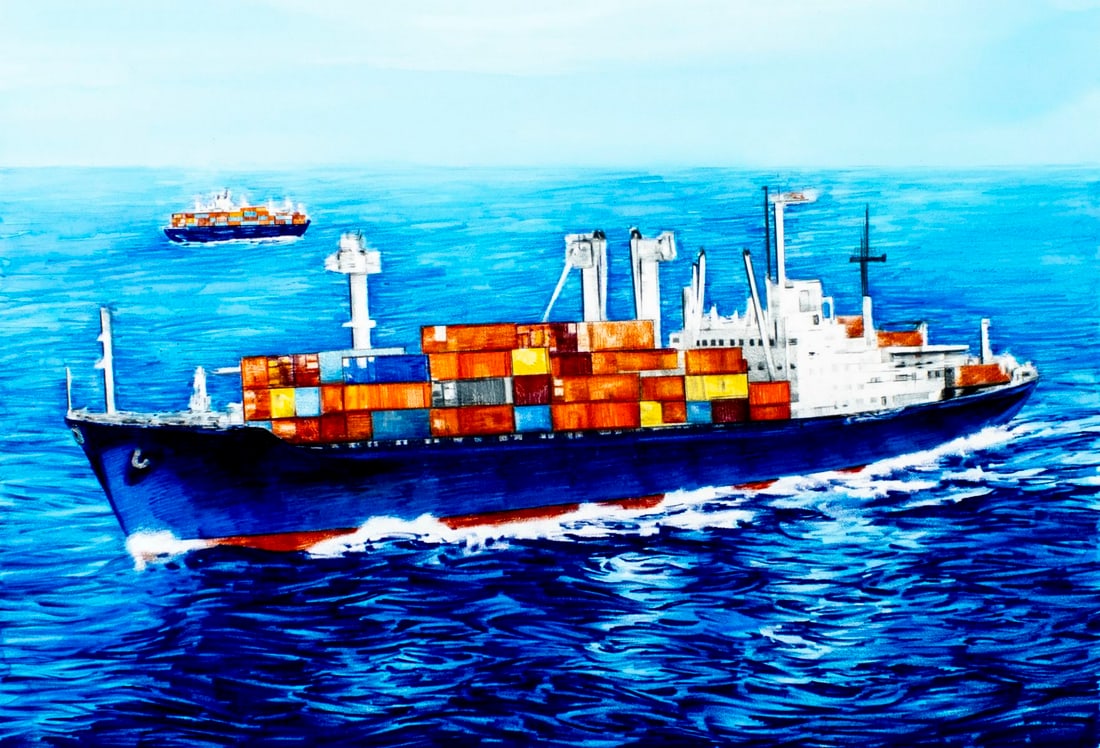 Paul Calle (CT,NY,1928-2010) colored pencil painting (1 of 14)