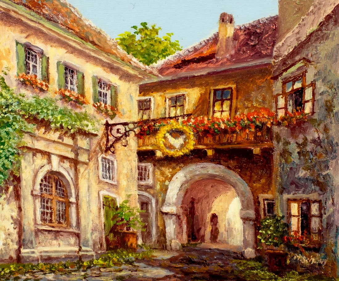 M Schony (German,1913-?) oil painting (1 of 13)