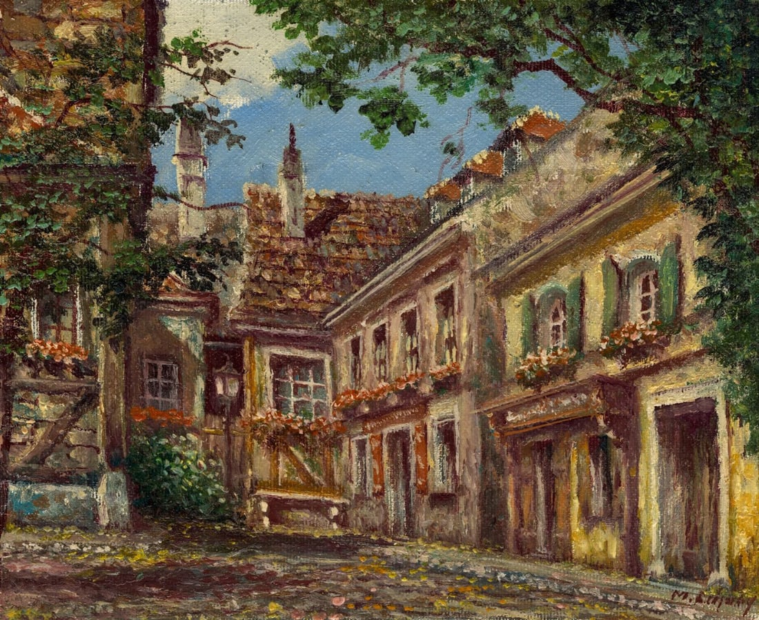 M Schony (German,1913-?) oil painting (1 of 13)