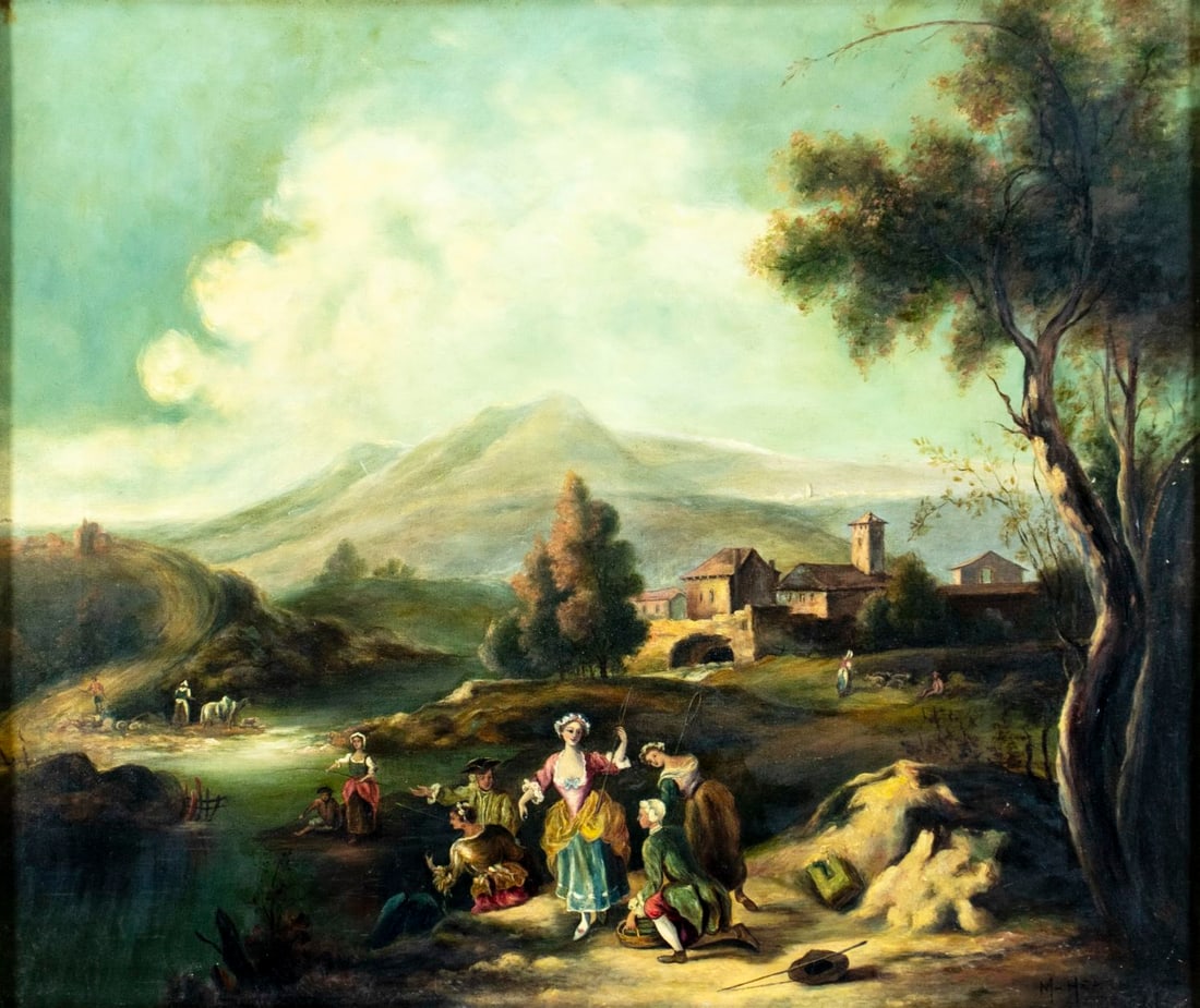 M Hearne (UK,early 20C) oil painting antique (1 of 13)