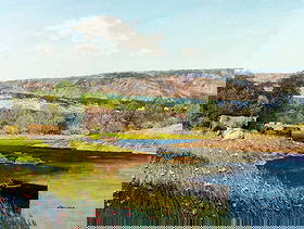 Law Kwok Leung (China,US,1954-?) oil painting: ARTIST: Law Kwok Leung (China, United States, 1954 - ???) TITLE: Countryside River Landscape with Cows MEDIUM: oil on canvas CONDITION: Unstretched (In-House stretching ava