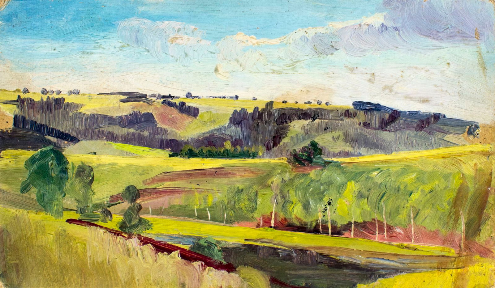 Antique early 20C American oil painting (1 of 10)