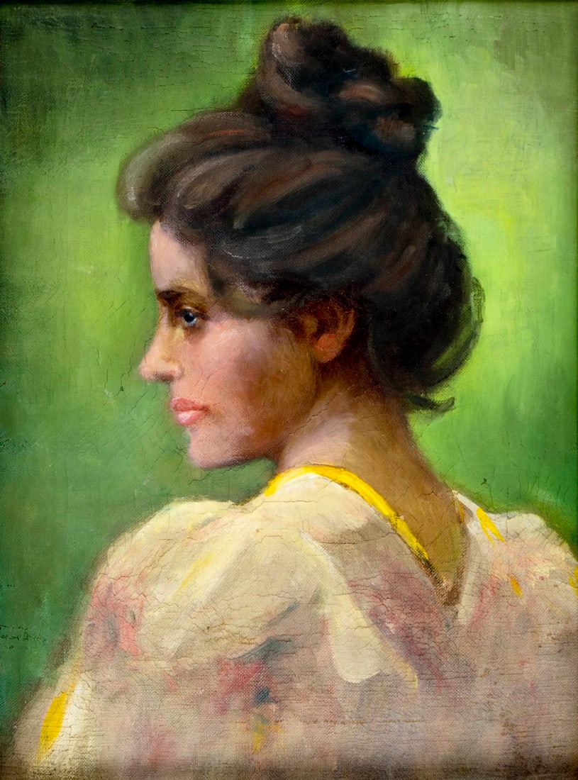 ATTRIB Louis Berneker (NY,MA,1876-1937) oil painting antique (1 of 12)