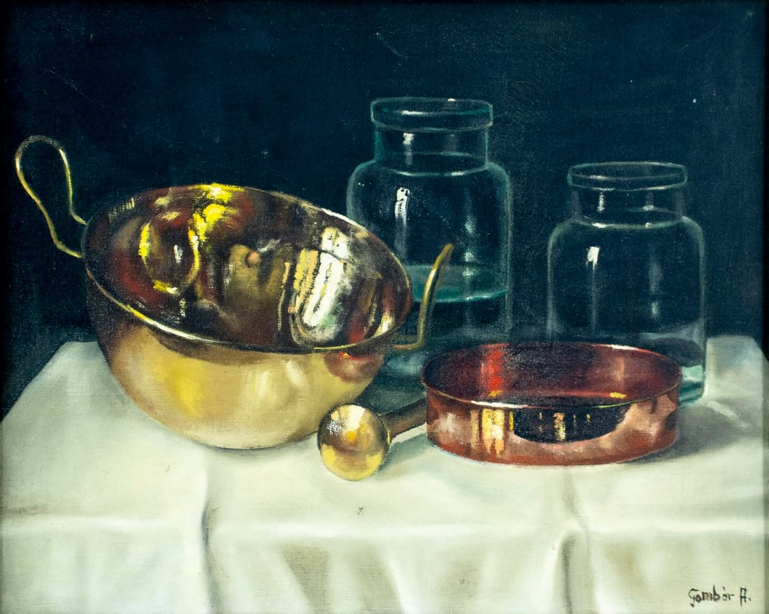 Andras Gombar (France,Hungary,1946-?) oil painting (1 of 13)