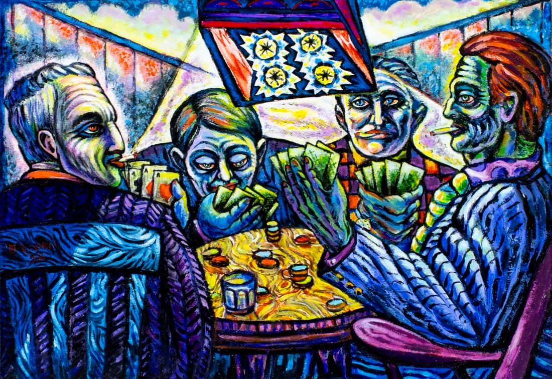 B Lipkin (US,20C) acrylic painting (1 of 12)