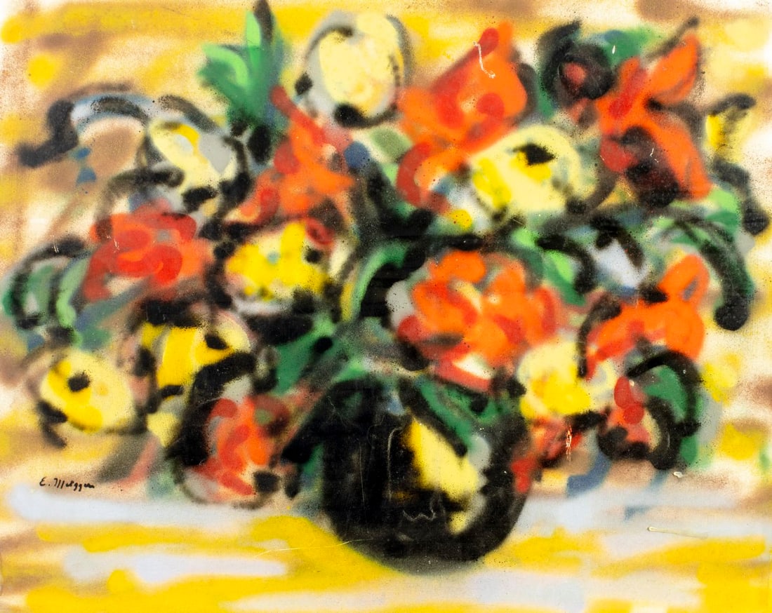 Evelyn Metzger (NY,Brazil,1911-2007) acrylic painting (1 of 12)