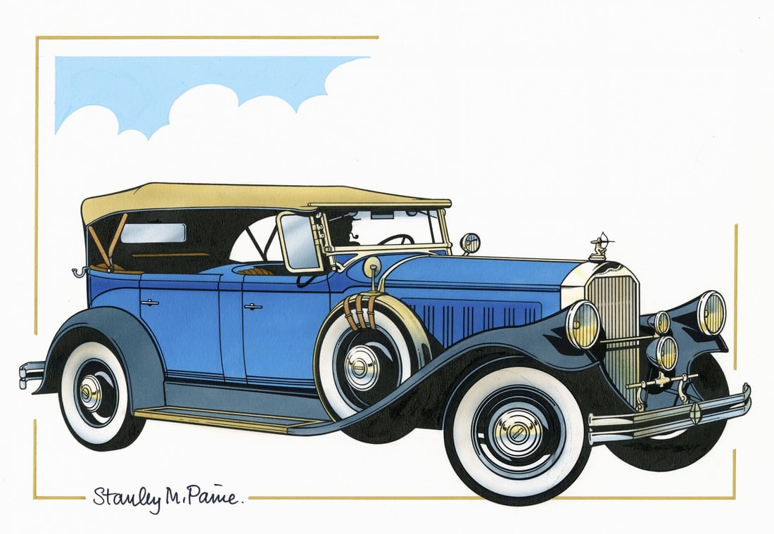 Stanley Paine (UK,1934-?) gouache painting (1 of 12)