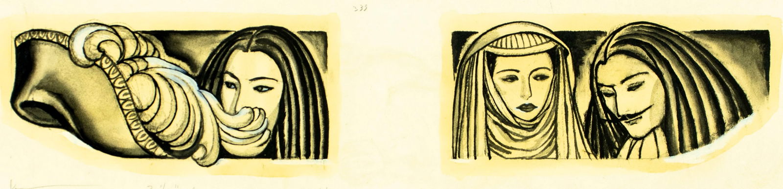 Frank Street (NY,KS,MO,1893-1944) ink wash painting antique (1 of 15)