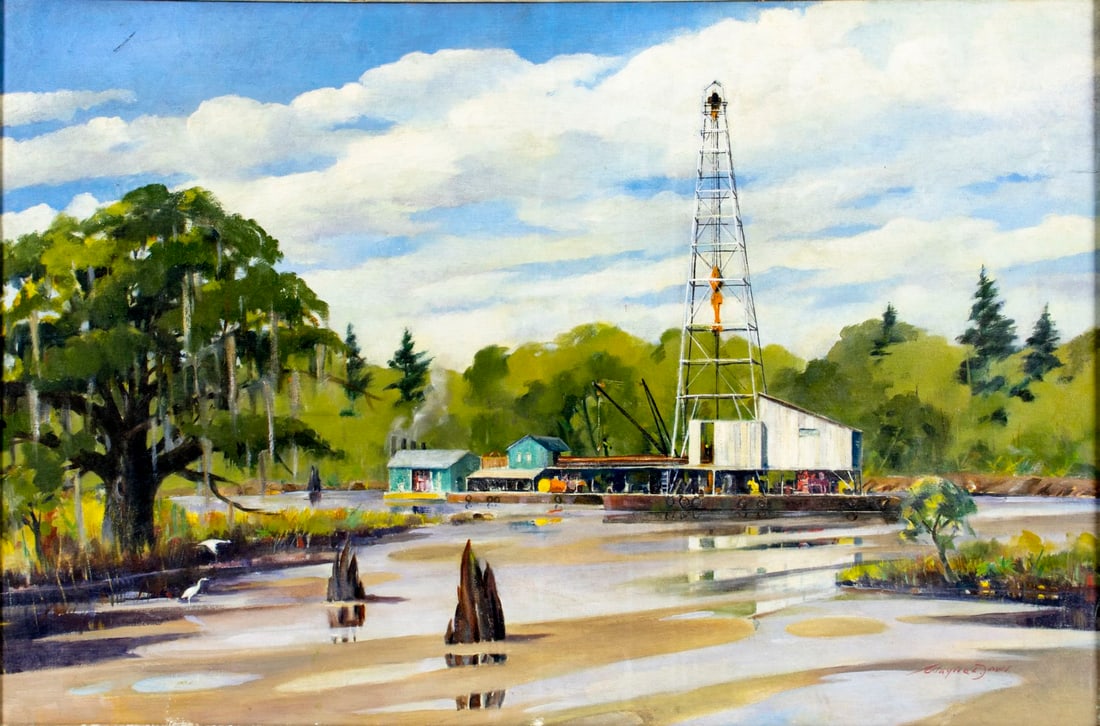 Wayne Davis (CT,IL,1904-1988) oil painting (1 of 13)