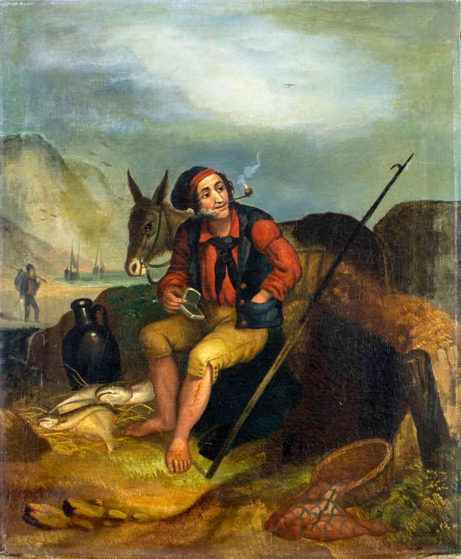 ATTR Henry Perlee Parker (UK,1795-1873) oil painting antique (1 of 15)