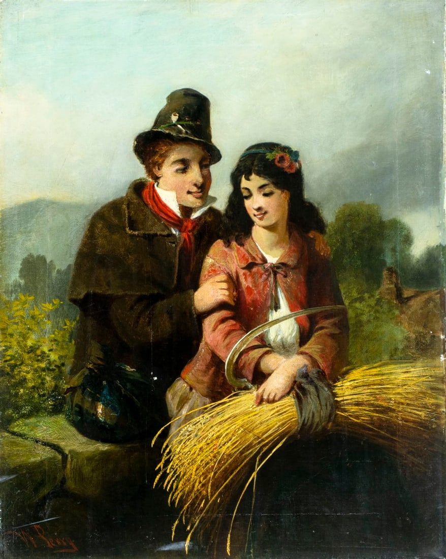 William Perry (UK,19C) oil painting antique (1 of 12)