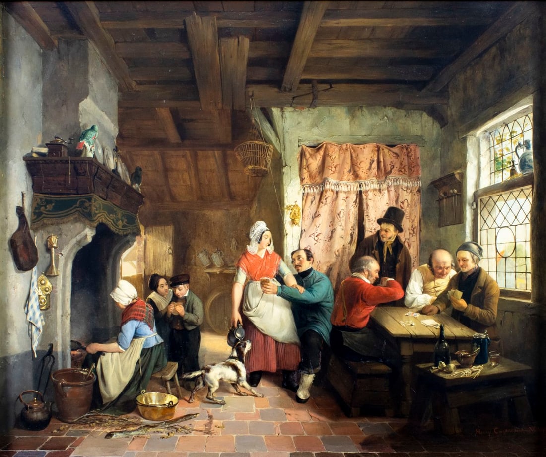 Henri Carpentero (Belgian,1820-1874) oil painting antique (1 of 13)