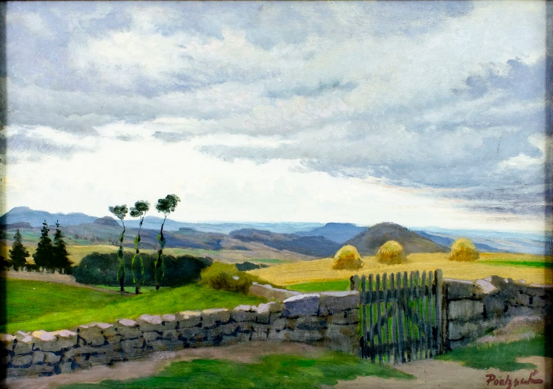 Gustave Poetzsch (Swiss,1870-1924) oil painting antique (1 of 13)