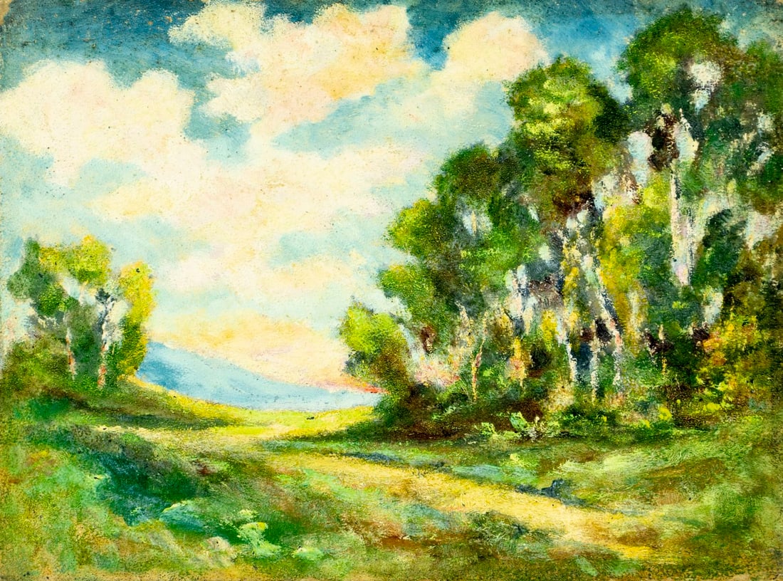 Antique early 20C American oil painting (1 of 11)