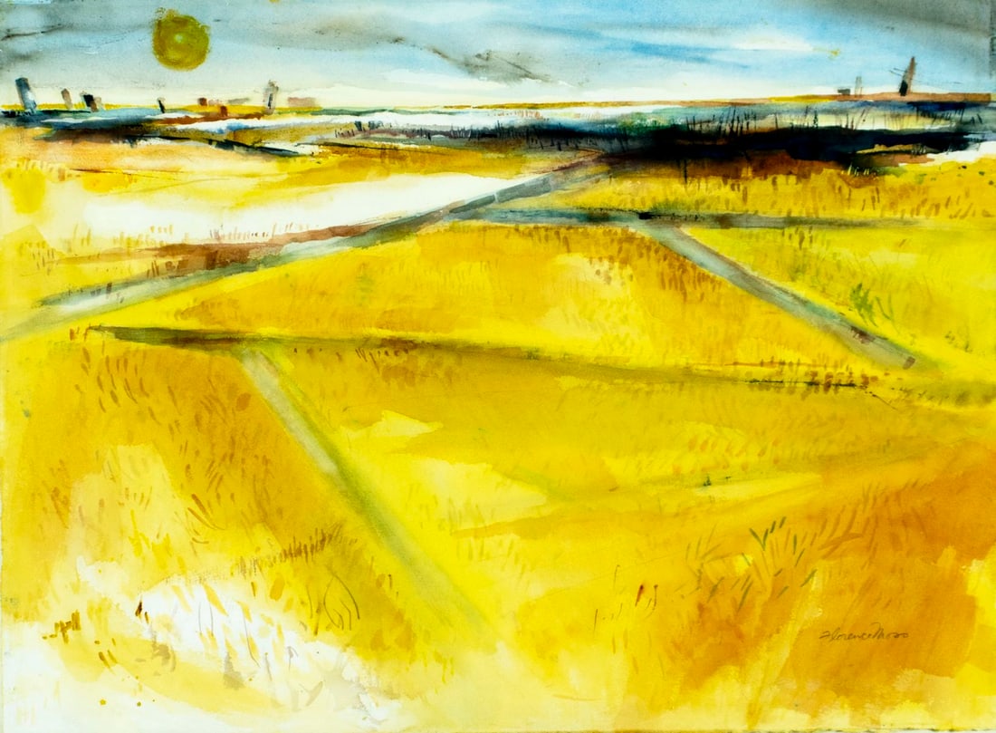 Florence Moss (US,20C) watercolor painting (1 of 14)