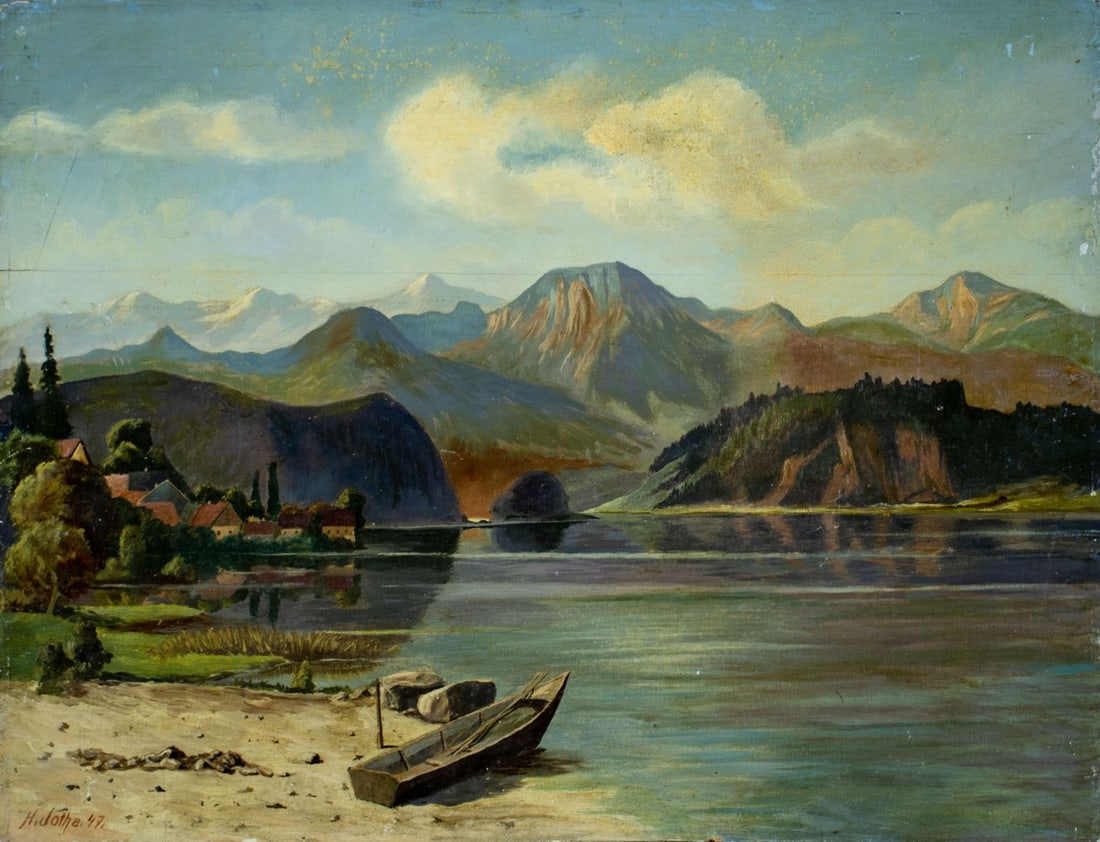 H Jotha (Austria,mid 20C) oil painting antique (1 of 14)