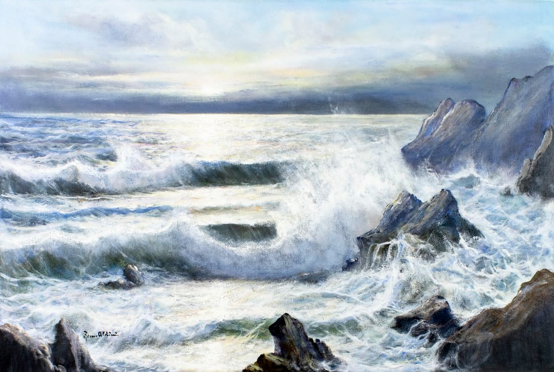 Remo Aldini (Italy,1943-?) oil painting (1 of 13)