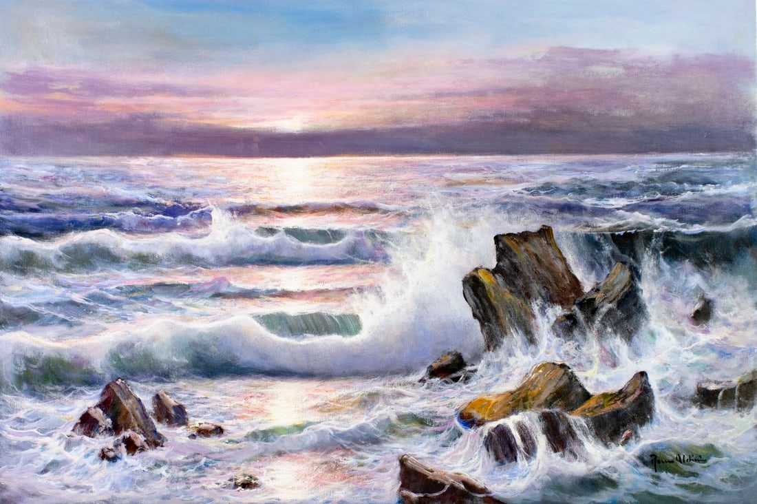 Remo Aldini (Italy,1943-?) oil painting (1 of 13)