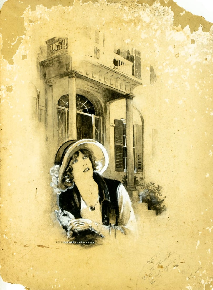 Adelaide Bolton (PA,early 20tC) mixed media painting (1 of 14)