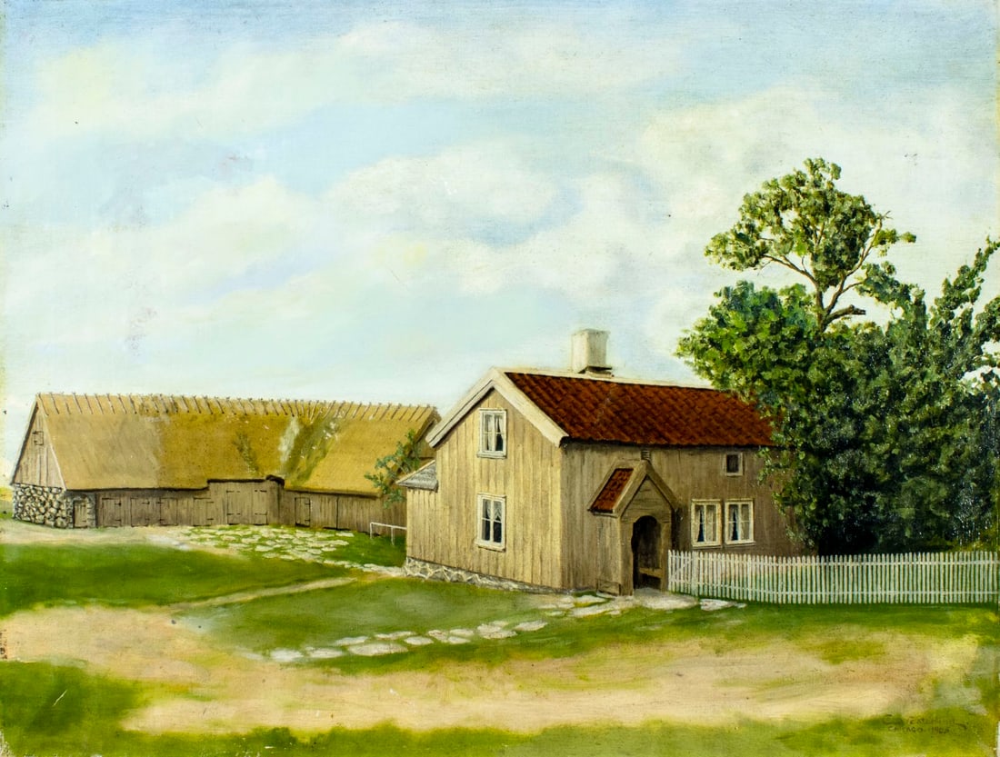 C Westerlind (IL,early 20C) oil painting antique (1 of 12)