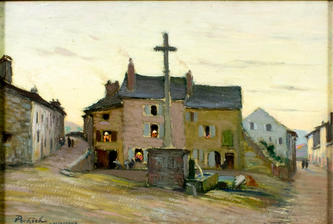 ATTR Gustave Poetzsch (Swiss,1870-1924) oil painting antique (1 of 13)