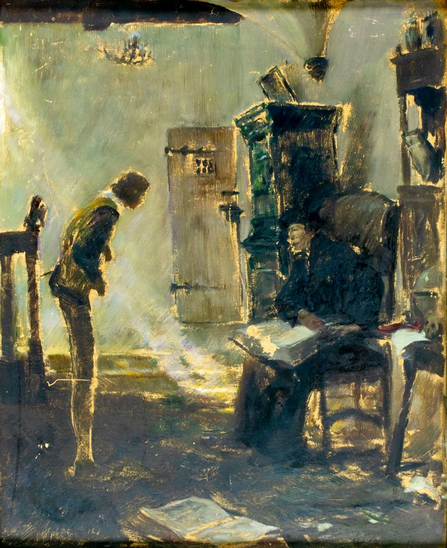 ATTR Joseph Anton Bauer (German,1820-1904) oil painting antique (1 of 13)