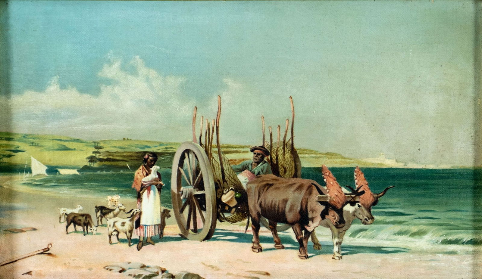 Antique early 20C American oil painting (1 of 13)