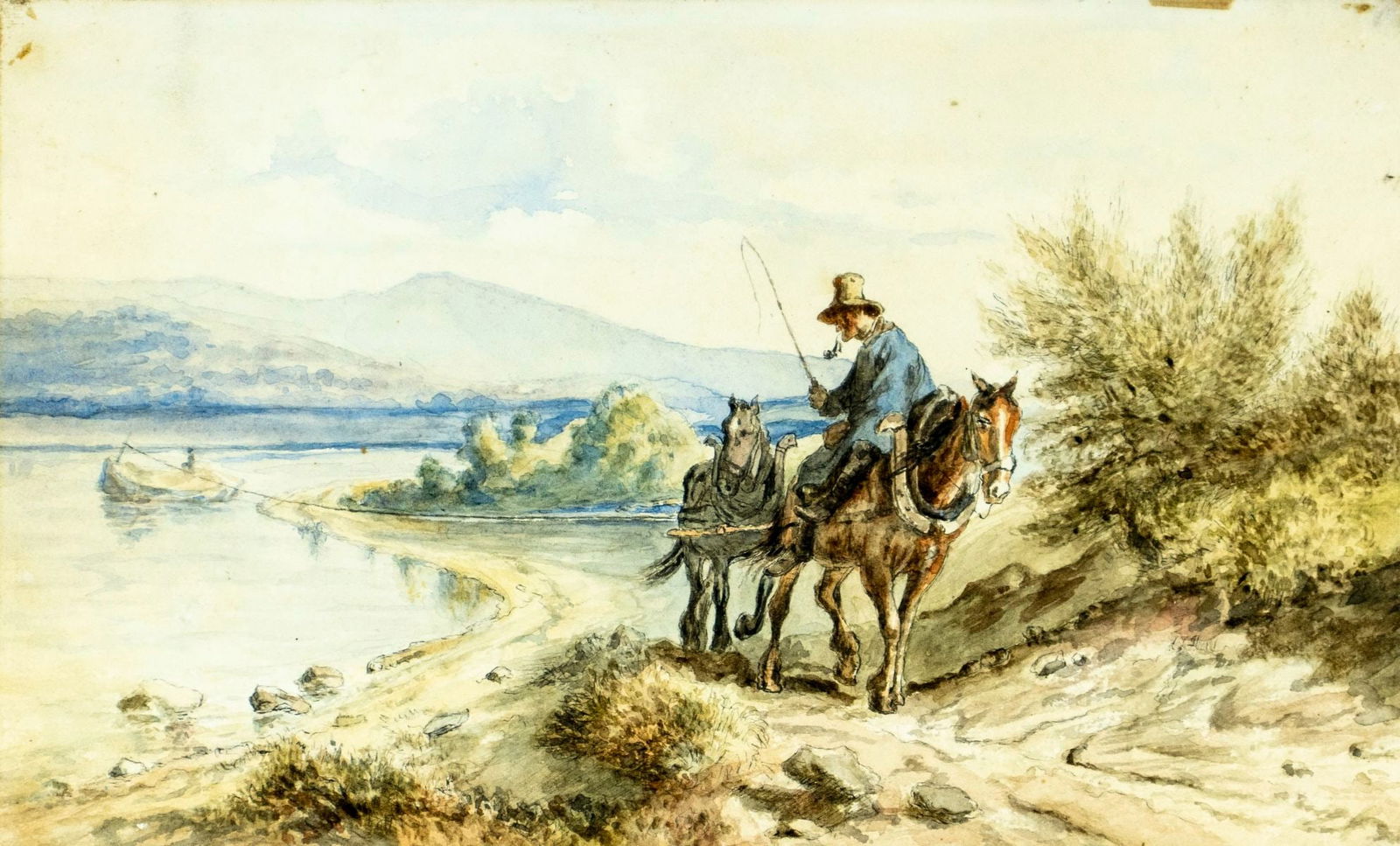 Hermann Kaufmann Sr (German,1808-1889) watercolor painting antique (1 of 12)