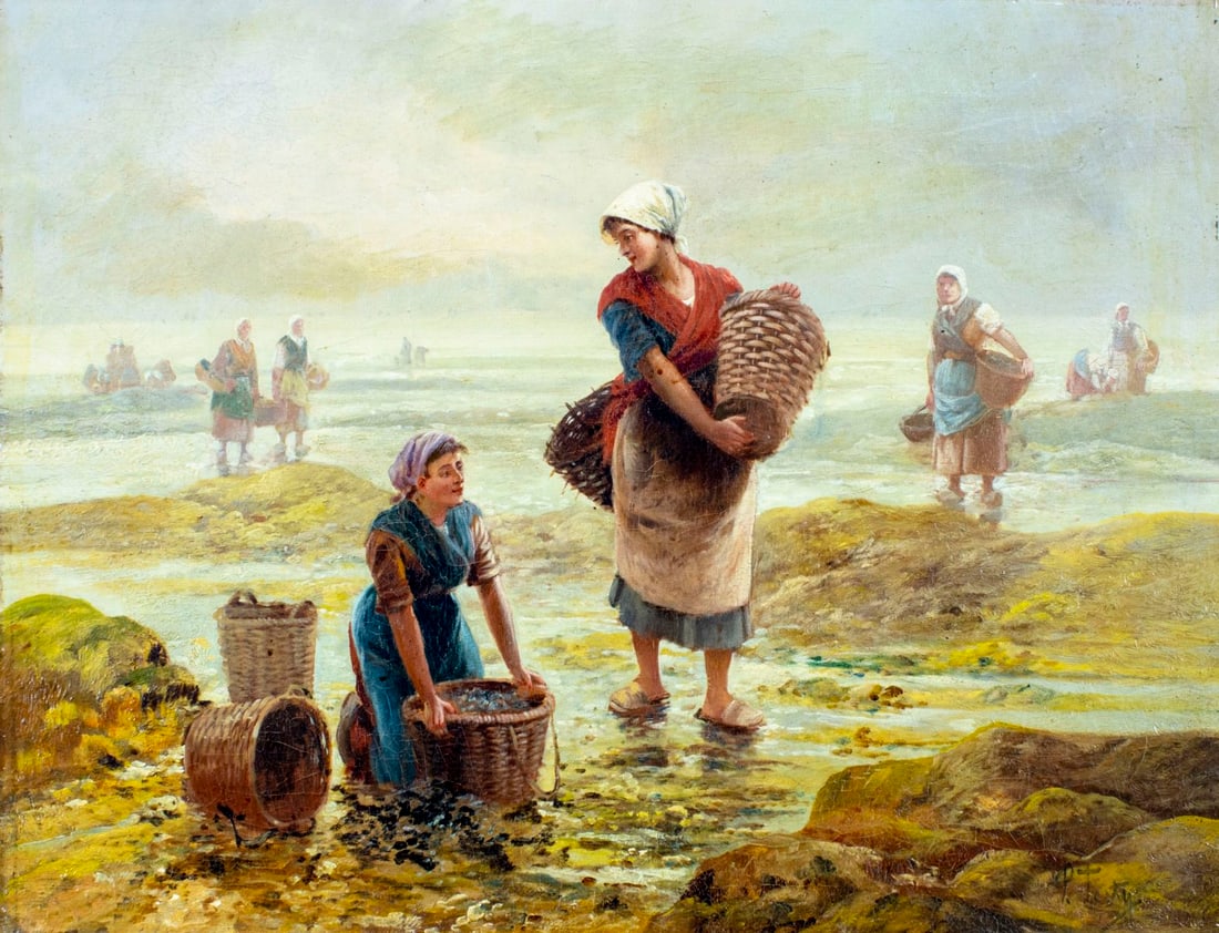 Pierre Testu (France,19/20C) oil painting antique (1 of 14)