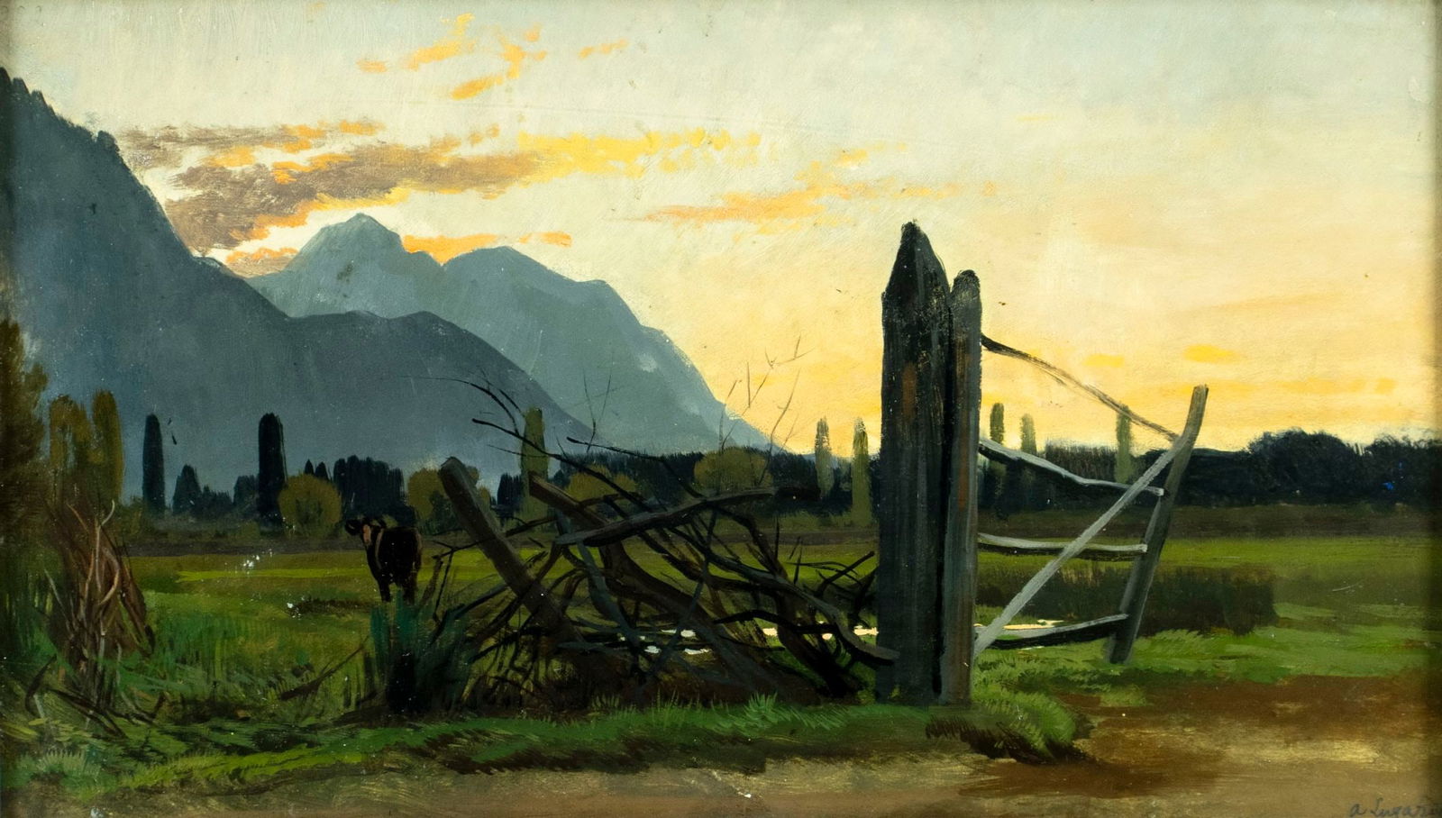 Albert Lugardon (France,Italy,1827-1909) oil painting antique (1 of 14)