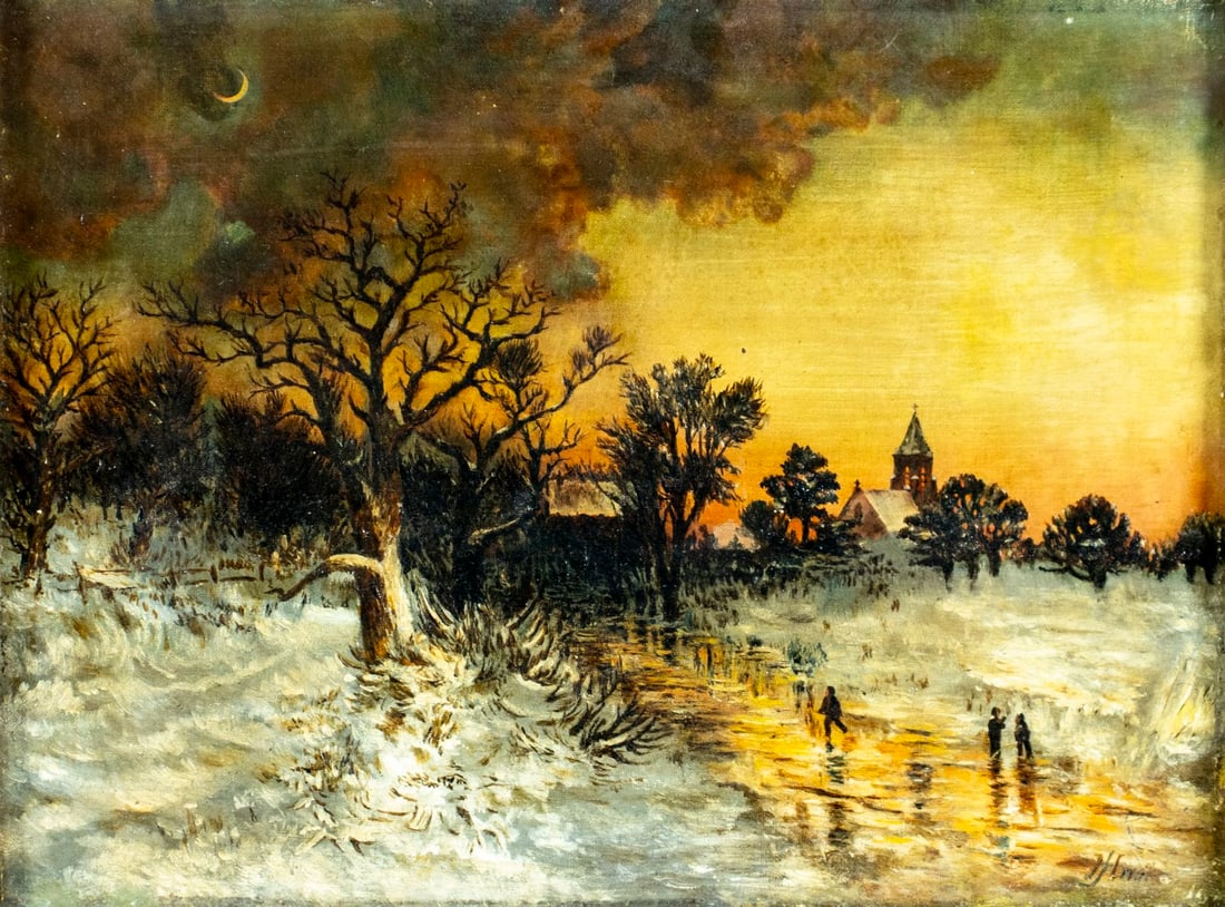 Hirst (UK,19C) oil painting antique (1 of 14)