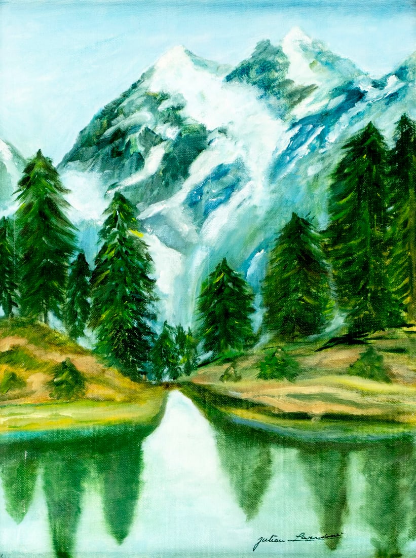 Vintage 20C American oil painting signed (1 of 12)