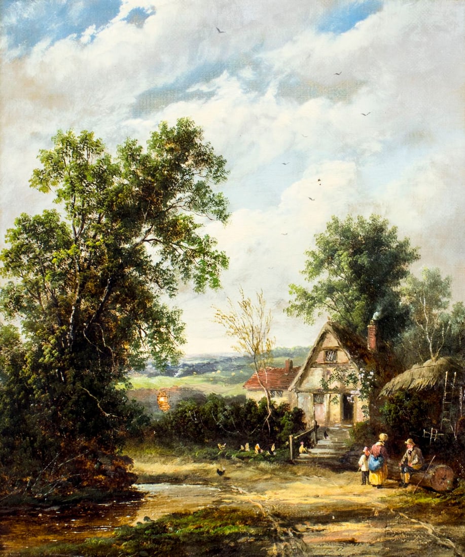 Antique 19C British oil painting (1 of 12)