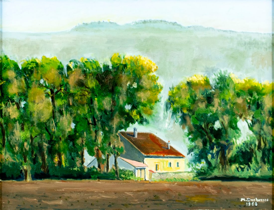 M Deshusses (Europe,mid 20C) oil painting (1 of 13)