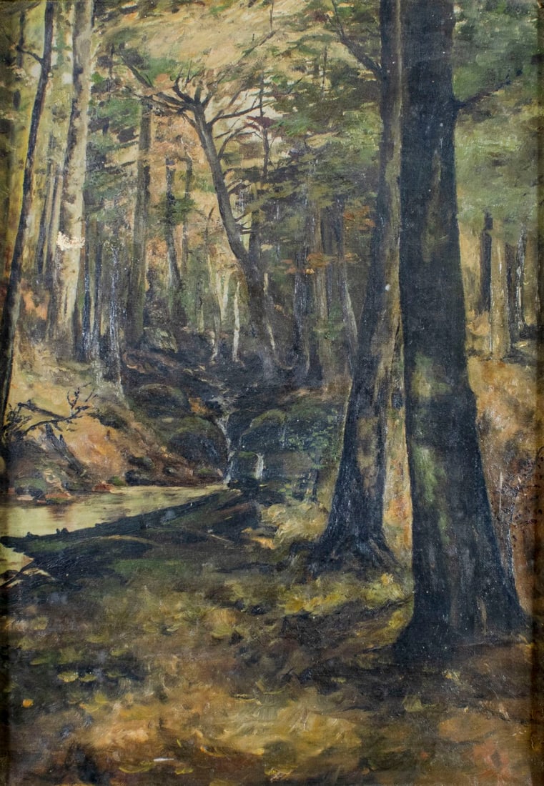 Antique 19C American oil painting (1 of 12)