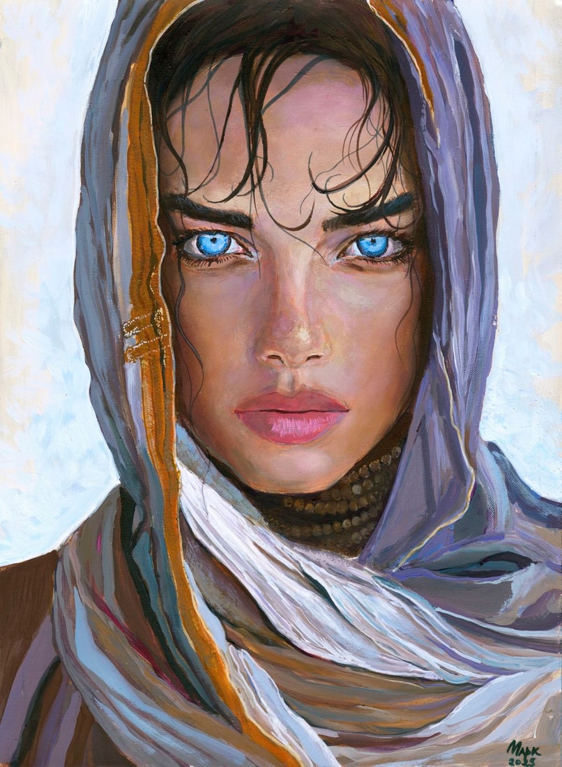 Mark Zybkin (Ukraine,20/21C) oil painting: ARTIST: Mark Zybkin (Ukraine, 20/21 centuries) TITLE: Portrait of Woman MEDIUM: oil on heavy paper CONDITION: Very good. No visible inpaint under UV light. ART SI