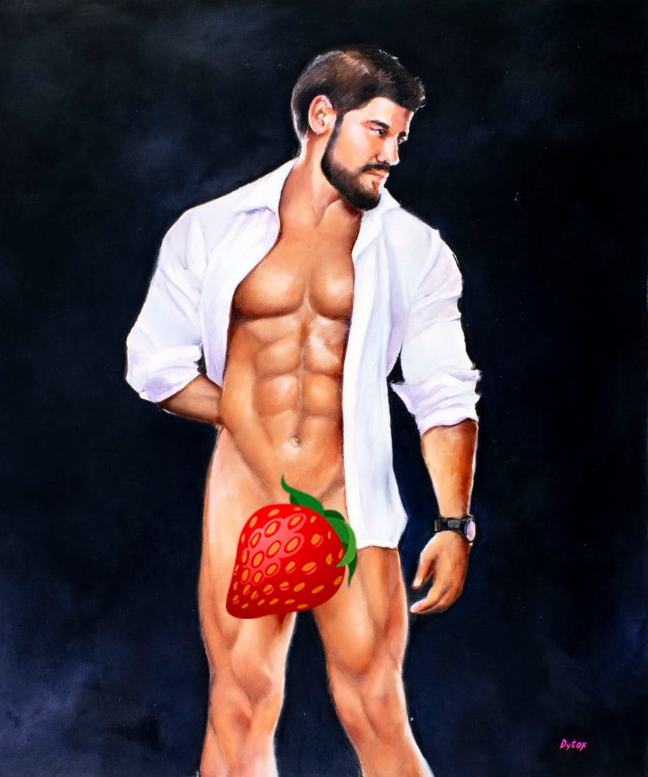 Dmitro Yaschenko (Ukraine,b 1990) oil painting: ARTIST: Dmitro Yaschenko (Ukrainian, born 1990) TITLE: Male Nude MEDIUM: oil on canvas CONDITION: Unstretched (In-House stretching available). Very good. No visible inpaint