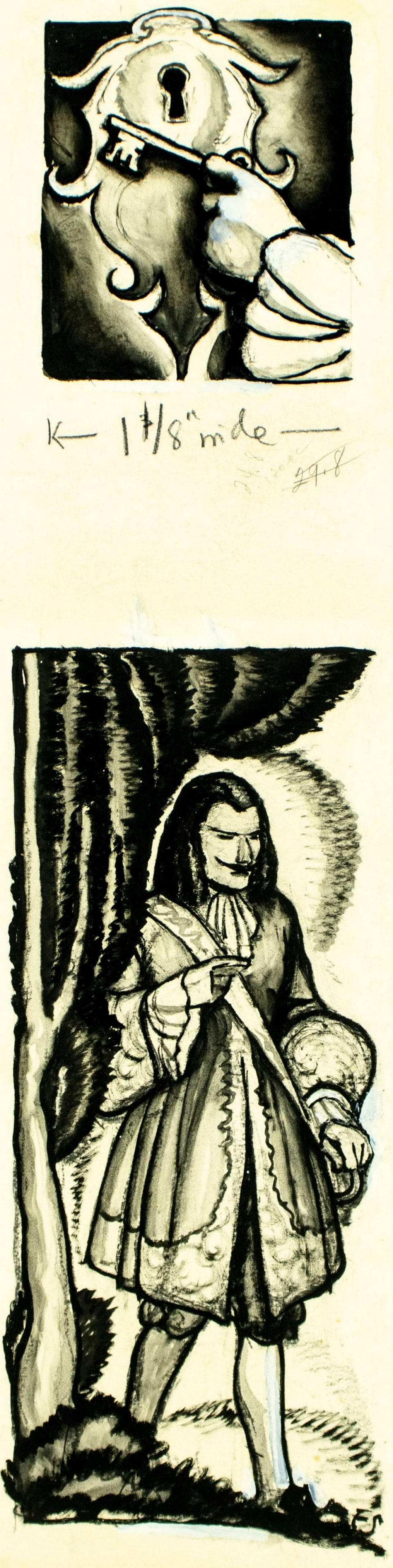 Frank Street (NY,KS,MO,1893-1944) ink wash painting antique (1 of 17)