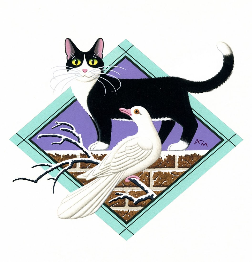 Tony Meeuwissen (UK,1938-?) gouache painting (1 of 12)