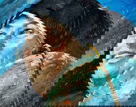 George Morton Prout (IN,FL,1913-2016) oil painting: ARTIST: George Morton Prout (Indiana, Florida, 1913 - 2016) NAME: Illustration - Mother Mary Joseph 1882-1955 YEAR: 1970s MEDIUM: oil on board CONDITION: Very good. No vi