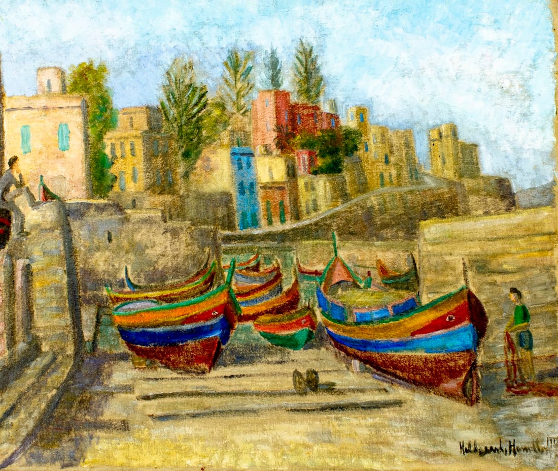 Hildegarde Hamilton (FL,VA,1898-1970) oil painting (1 of 13)