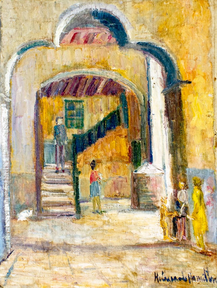 Hildegarde Hamilton (FL,VA,1898-1970) oil painting (1 of 12)