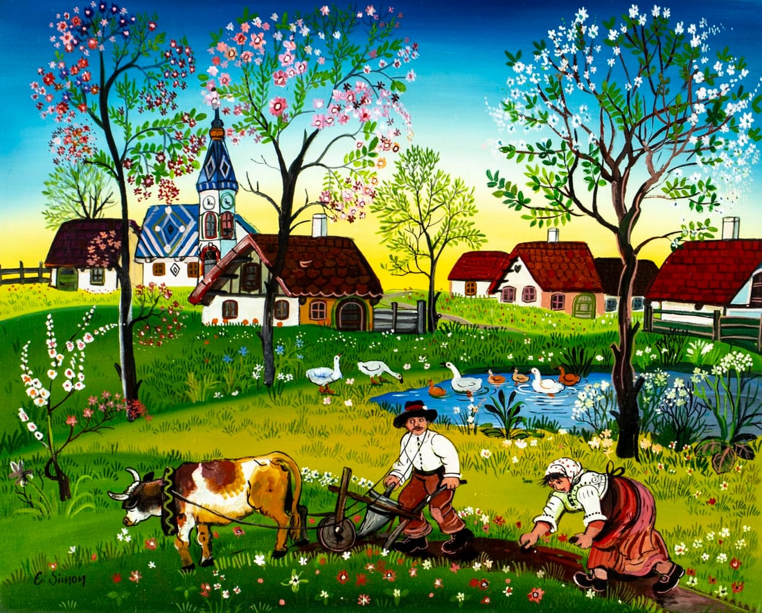 Edith Simon (German,1917-2003) oil painting (1 of 13)