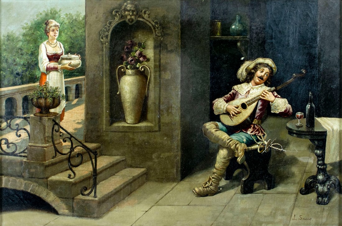 Luca Sacco (Italy,1858-1912) oil painting antique (1 of 12)