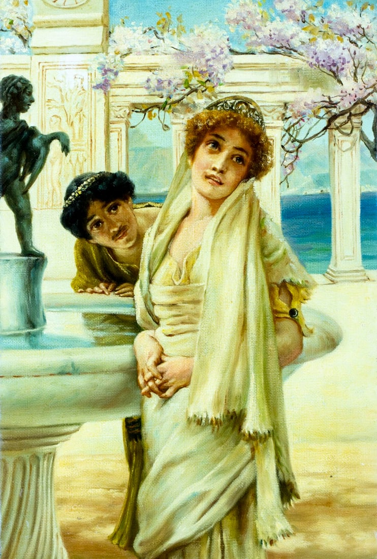 Vintage 20C British oil painting AFTER Lawrence Alma-Tadema (1 of 12)