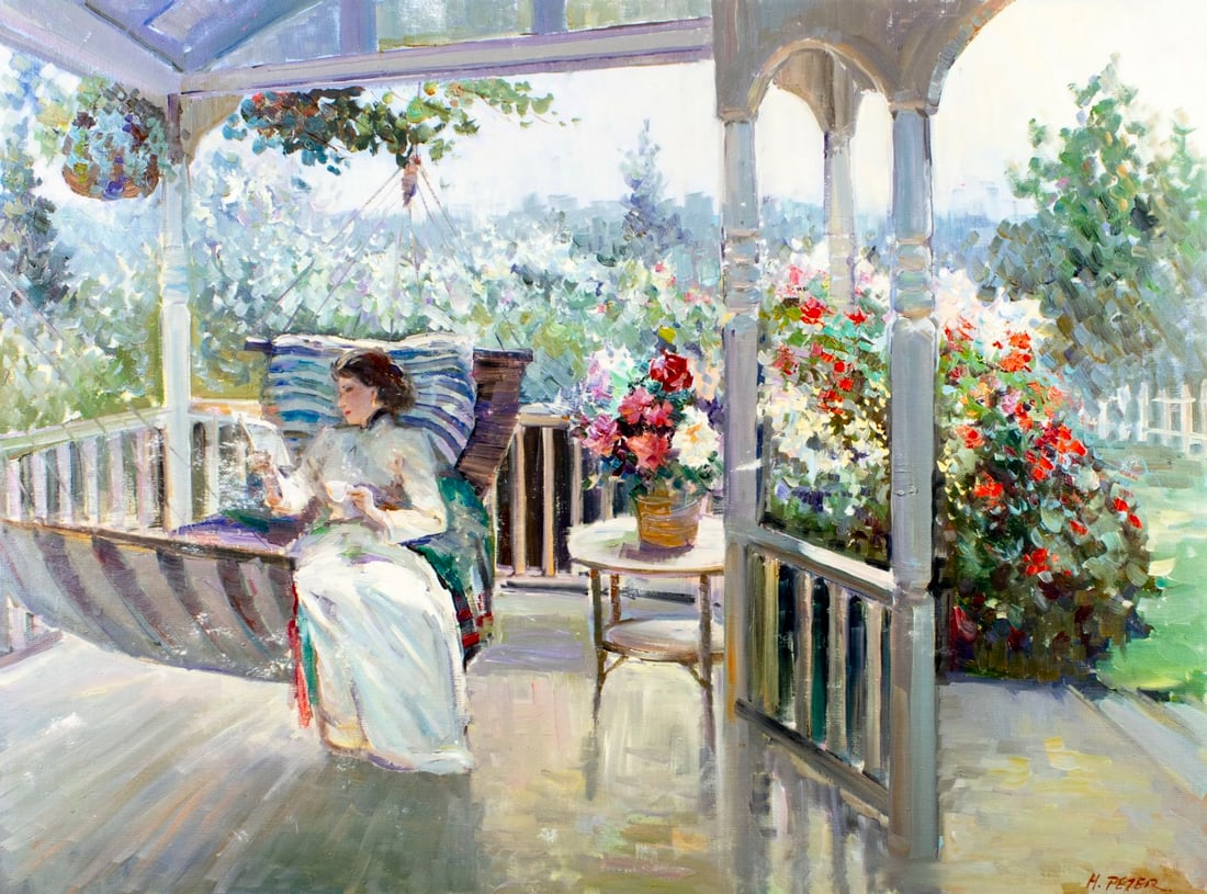 Peter Ho (US,b 1953) oil painting (1 of 13)