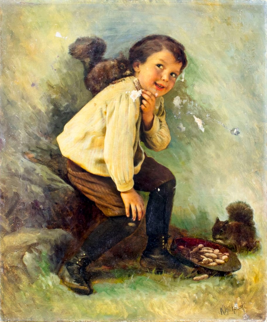 Karl Witkowski (NJ,Poland,1860-1910) oil painting antique (1 of 14)