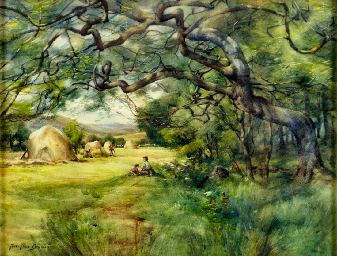 Andrew Adie Dalglish (UK,fl.1867-1904) watercolor painting antique (1 of 13)