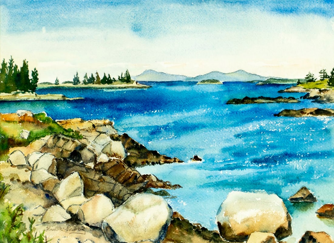 Florence Walton Pomeroy (ME,NJ,1889-1981) watercolor painting (1 of 12)